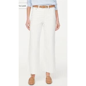 J. Crew Tall Wide-leg Jean in All-Day Stretch Seashell White Size‎ 31T